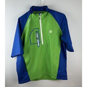 Medinah Country Club Jacket Mens M Blue Green Sunice Harvey Wind 1/4 Zip Golf